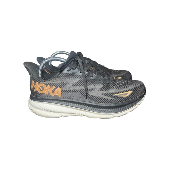 Hoka Clifton 9 Black/Orange Running Sneakers Women's Shoe Size 9B, 1127896 BCPPR - Picture 4 of 10